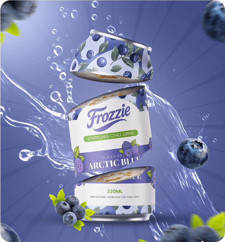 Frozzie - Poster Design - Poster design capturing the chill, sparkle, and refreshing brand vibe