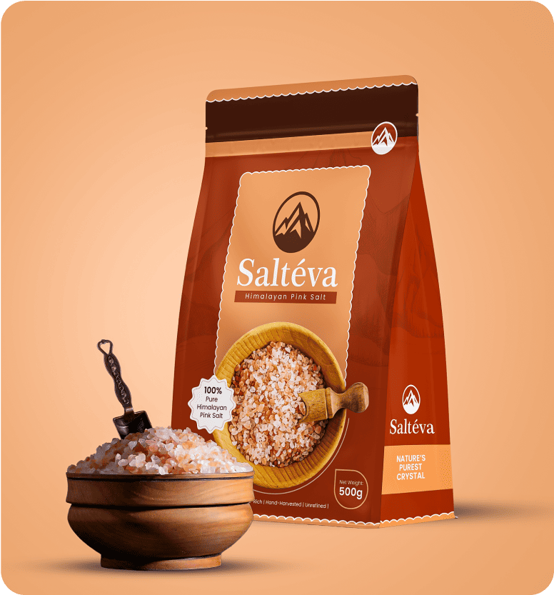 Salteva - Lable Design - Emphasizing natural origins, purity, and premium product quality