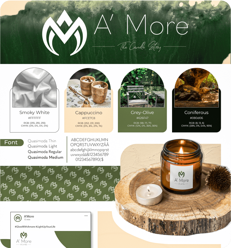A More - Logo Design - Capturing elegance, warmth, and serenity of scented candles
