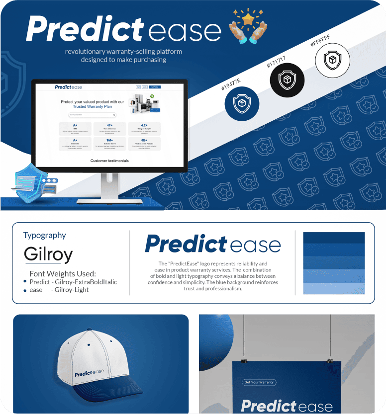 Predictease - Logo Design - Reflecting security, trust, and reliability in warranty services