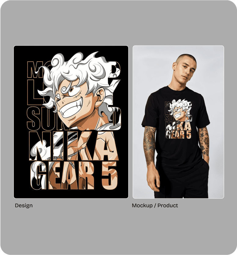 Tshirt Design - Anime-inspired tshirt design blending vibrant art with cultural edge