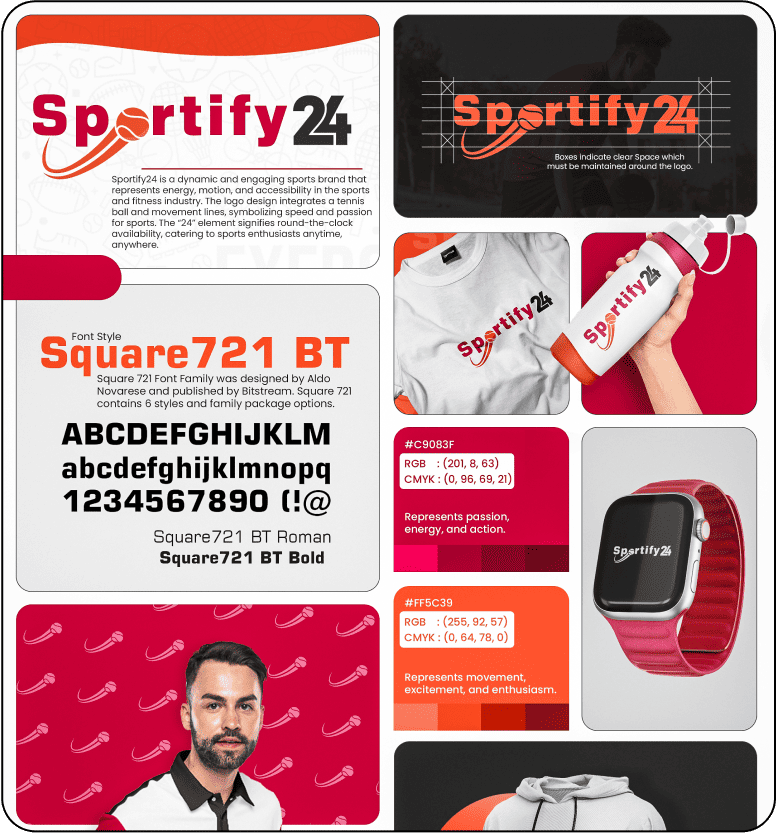 Sportify24 - Logo Design - Reflecting energy, strength, and motion for athletic identity