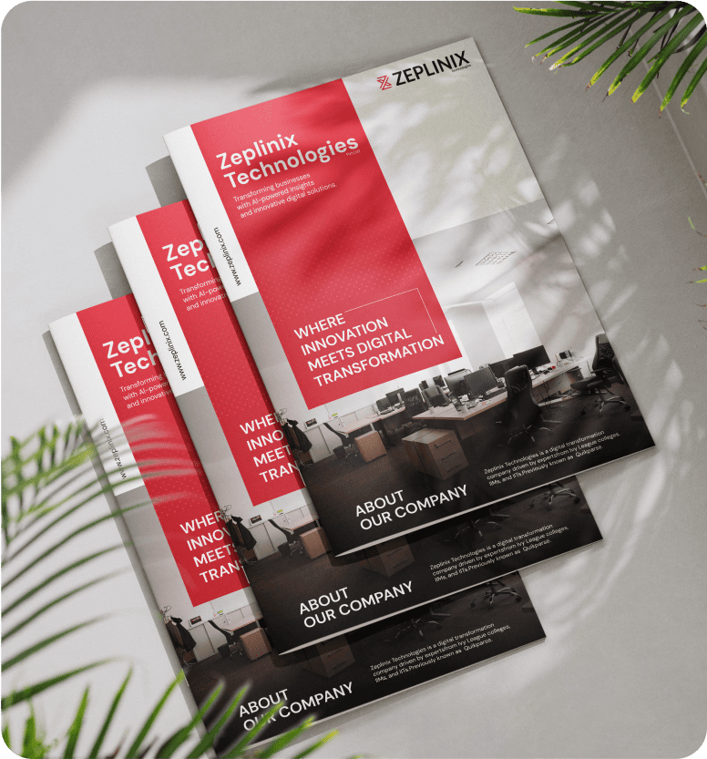 Zeplinix Technologies - Pamphlet Design - Blending visuals and content for impactful brand communication